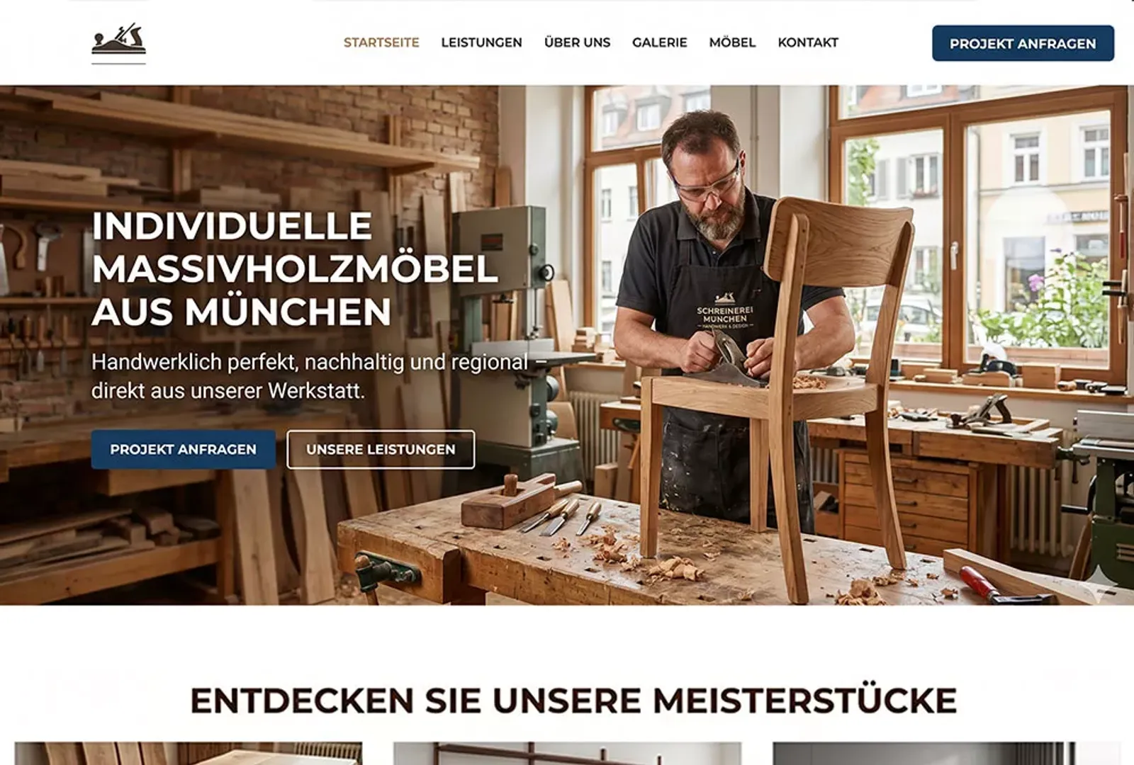 Website Handwerksbetrieb auf verschiedenen Geräten