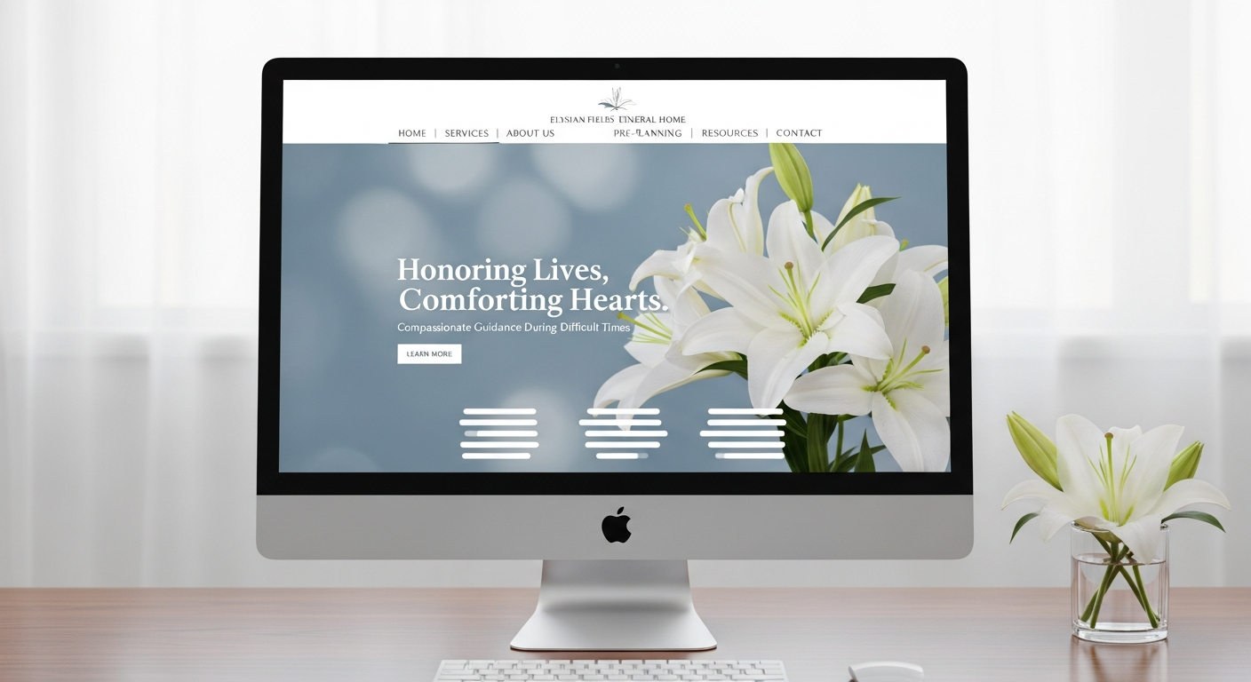 Website Bestattungsunternehmen auf Desktop