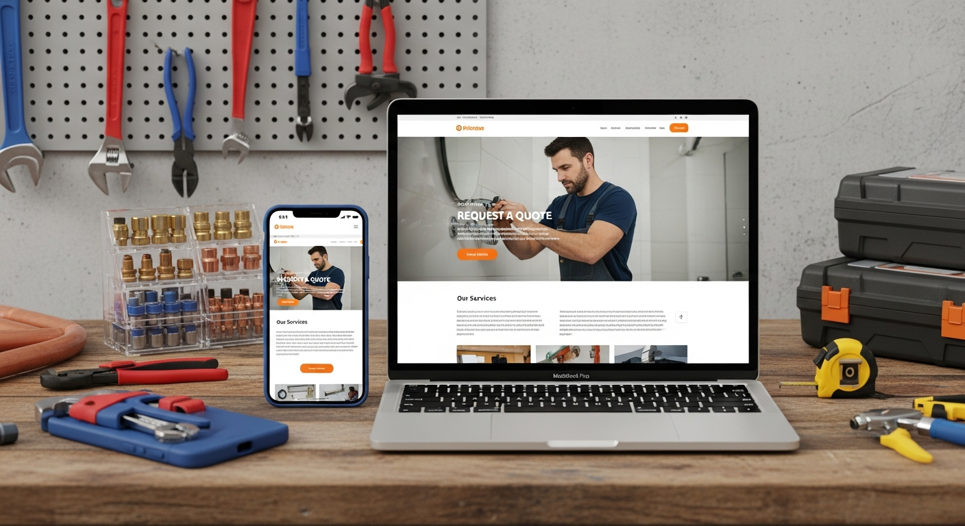 Website Handwerksbetrieb auf verschiedenen Geräten